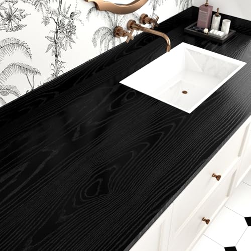 Papel de contacto de madera negra WESTICK vinilo decorativo premium para pared y puertas 4