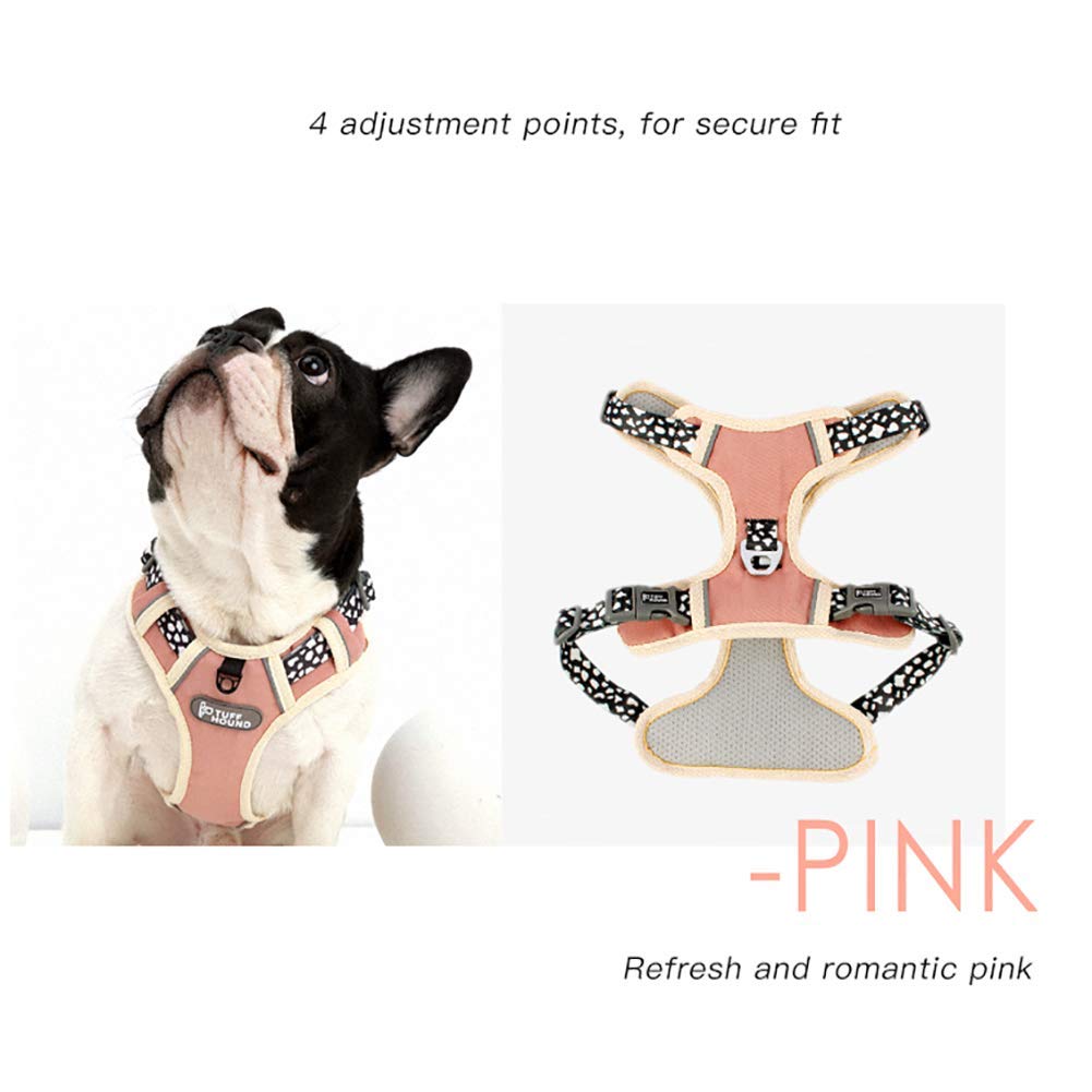 Arnés Reflectante para Cachorros, No Tire Arnés para Perros para Perros pequeños medianos Grandes, Juegos de arneses y Correas para Perros Chaleco Acolchado con arnés de Bulldog Francés,L