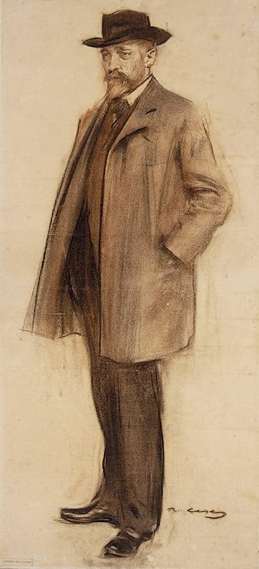 Tableau portrait de Manuel Fuxà par Ramon Casas pour salon 60x90cm