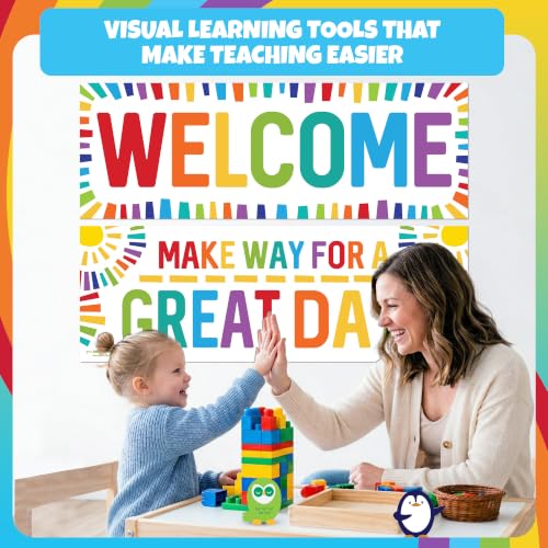 Image of Sproutbrite 2 Pack 13.5 inchx39 inch Welcome Educational Posters & Charts
