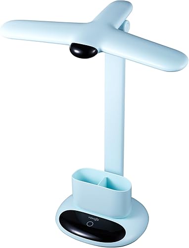 VAVOFO Lámpara de escritorio LED 6785-2700-7000K Temperatura de color ajustable, 700 lúmenes, diseño de doble cabeza, soporte para bolígrafo, carga