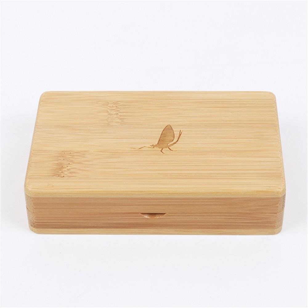 NIHE Fly fishing wooden box bamboo hair hook box with cut off fly bait box wooden bait box