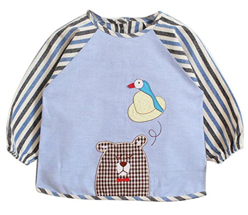 Happy Cherry Blusón Babero Babi Impermeable de Mangas Largas Protección de Ropa Infantil Delantal de Pintura Dibujo para Bebés Niños...
