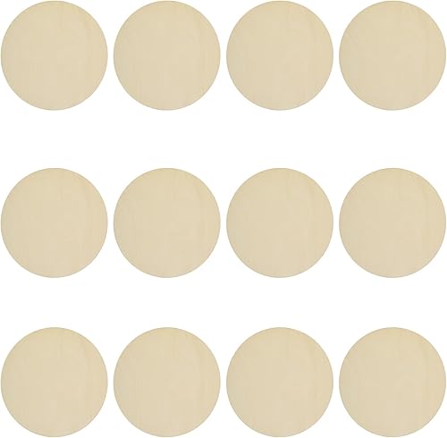 12 círculos de madera de 7.9 in, sin terminar, rebanadas de madera en blanco, placas redondas de madera natural para pintar pirografía,