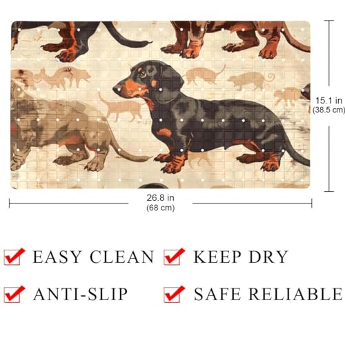 Tapis de bain antidérapant pour chien teckel marron à séchage rapide - 5