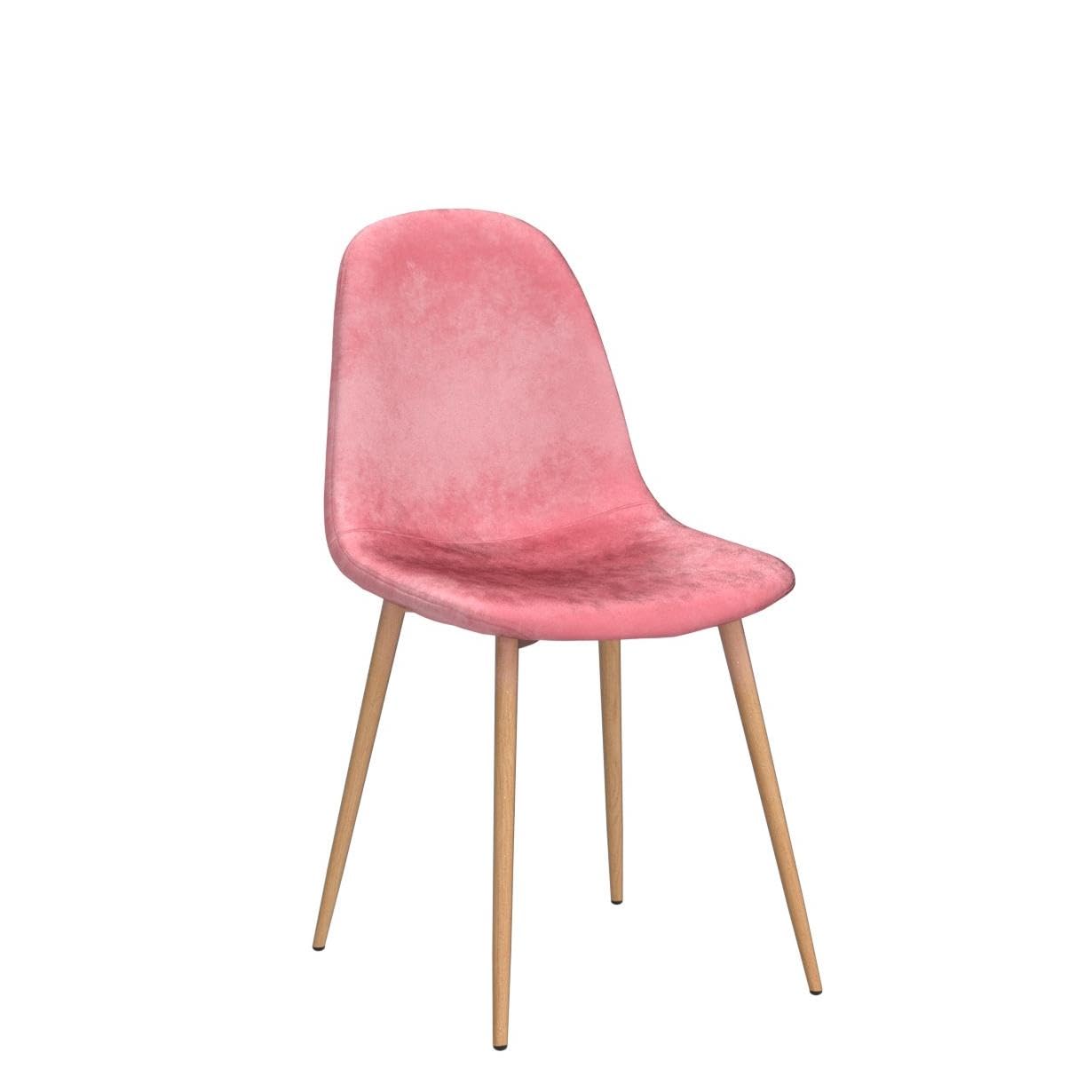Regalos Miguel - Sillas Comedor - Silla Teok Terciopelo - Rosa