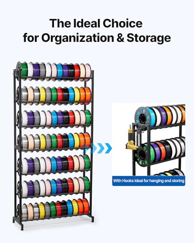 Image of VEVOR 3D Printer Filament Storage Rack, 7 Tier Heavy Duty Storage Shelves for 3D Printing Filaments, Filament Spool Holders Racks for 3D Printing Studio, Home Studio, Office, Workshop (Shelf Only)