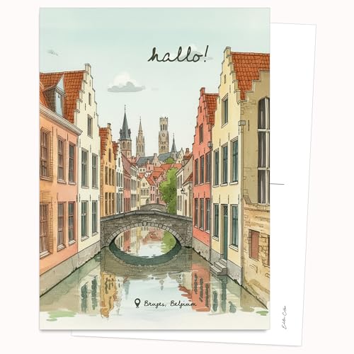Edition Colibri Tarjeta postal con ilustración de Brujas, juego de 10 tarjetas planas (A6) – reverso para escribir