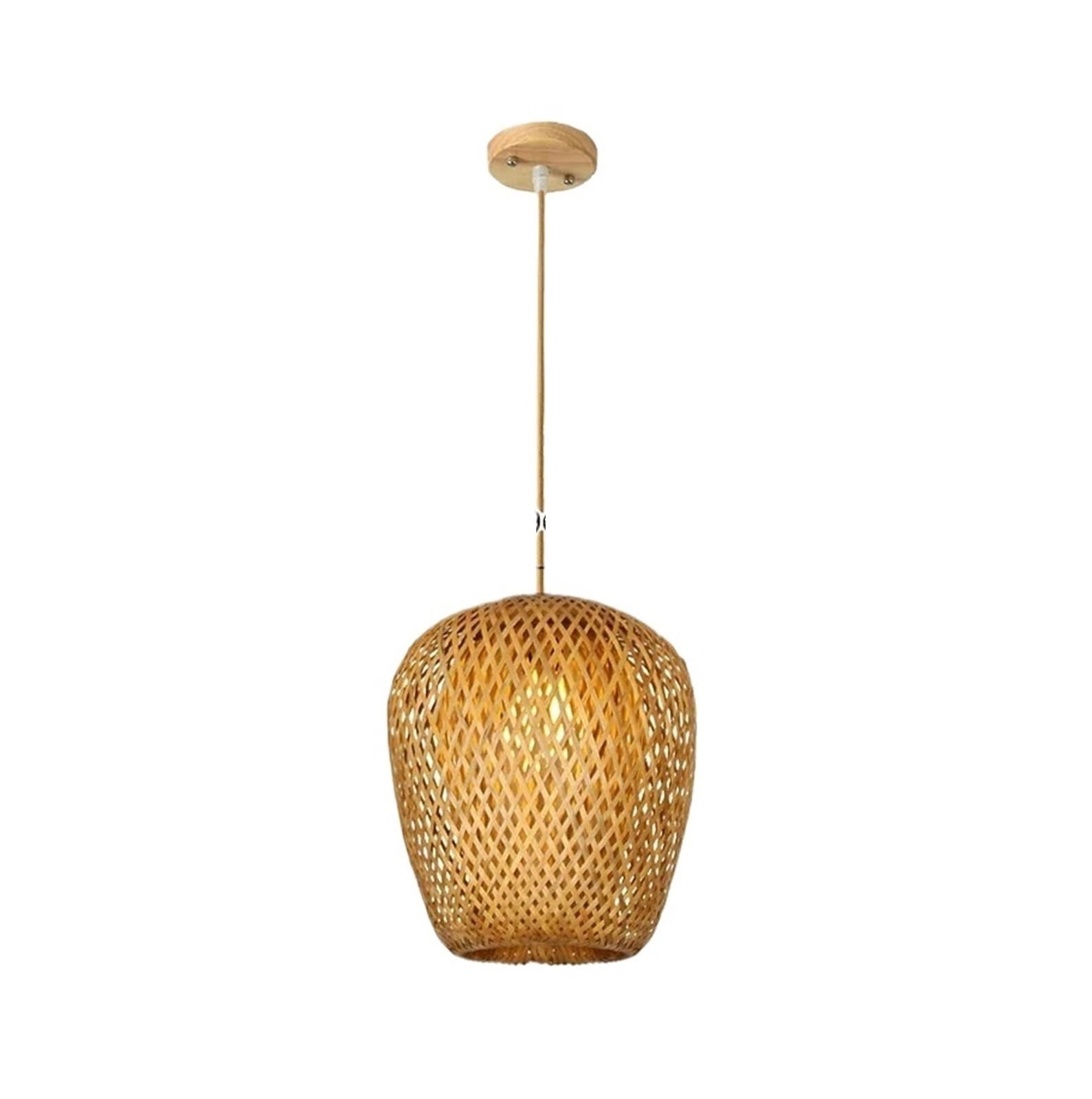 Akdjgfp C Style 01 Rattan Lampshade Handmade Wicker Lampshade Hanging Lamps Rattan Pendant Light Weaving Lamp(C Style 01)