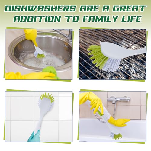 Image of Hsei 20 Pcs Kitchen Scrub Dish Brush Bulk, GreenYellow
