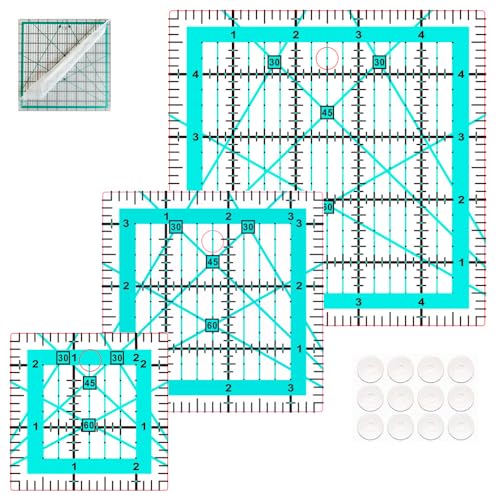 Quilting Rulers 3 Quilting Square Ruler Quilting Templates(2.5X2.5 3.5X3.5 5X5) Quilting Rulers Acrylic Rulers Fabric Cutting Ruler for Quilting and Sewing