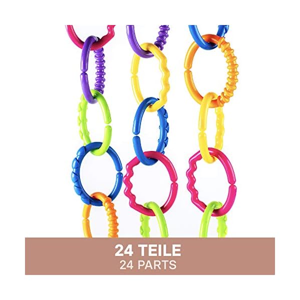 talinu bunte Kinderwagenkette | Babyspielkette, Wagenkette, Kinderwagenspielzeug – Bild 3