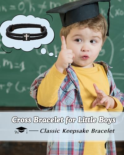 Shonyin Graduation Gifts Cross Bracelet for Boys - 5th 8th Kindergarten Preschool College High School Middle School Graduation Gifts for Boys2