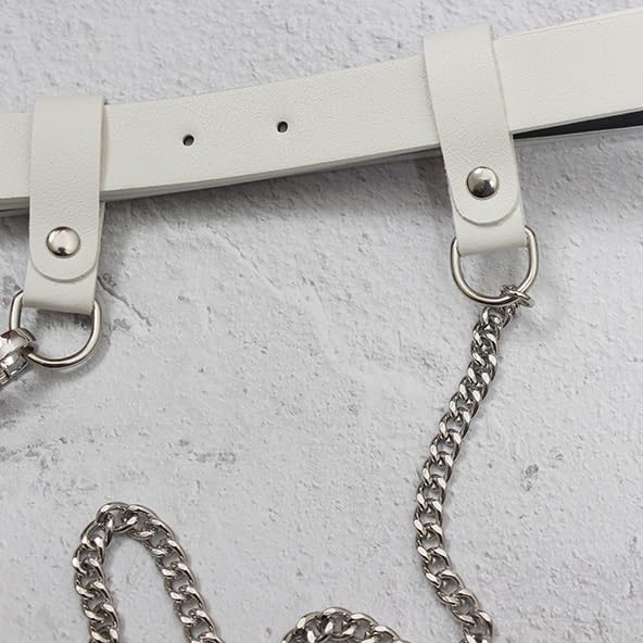 Full hole chain small Fanny pack belt women decorate ins punk jeans skirt belt4