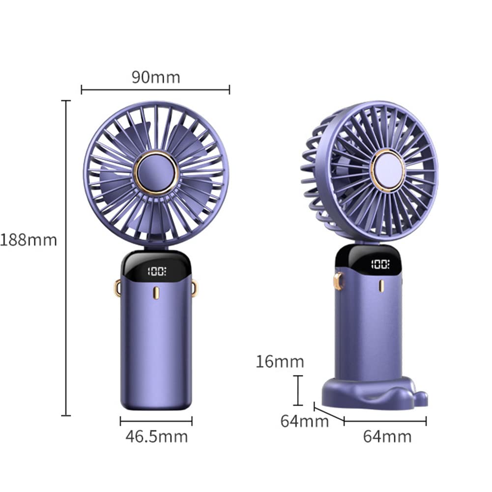 Mini Ventilatore Portatile A Mano - 5 Velocità, Display LED, Pieghevole, Con Aromaterapia, Ricaricabile USB