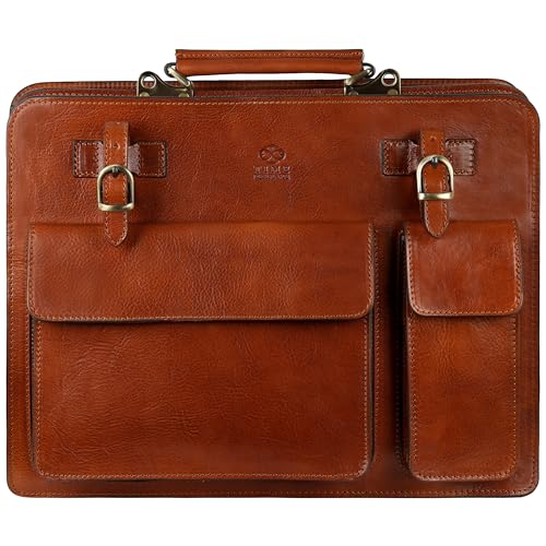 Time Resistance Leather Briefcase for Men