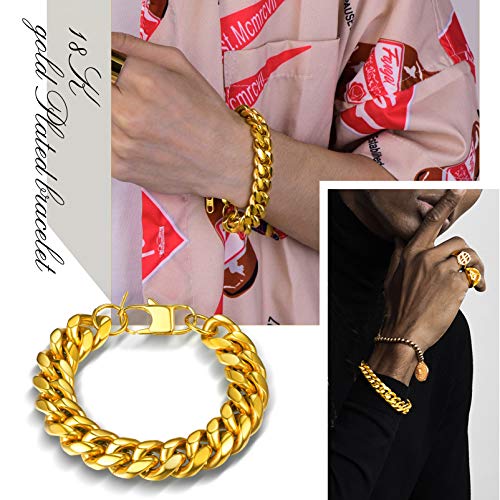 Prosteel Chunky Gold Bracelet Miami Cuban Link Chain Heavy Duty Strong Hiphop Women Men Jewelry Rocker Biker Rapper Bracelets #TOP3