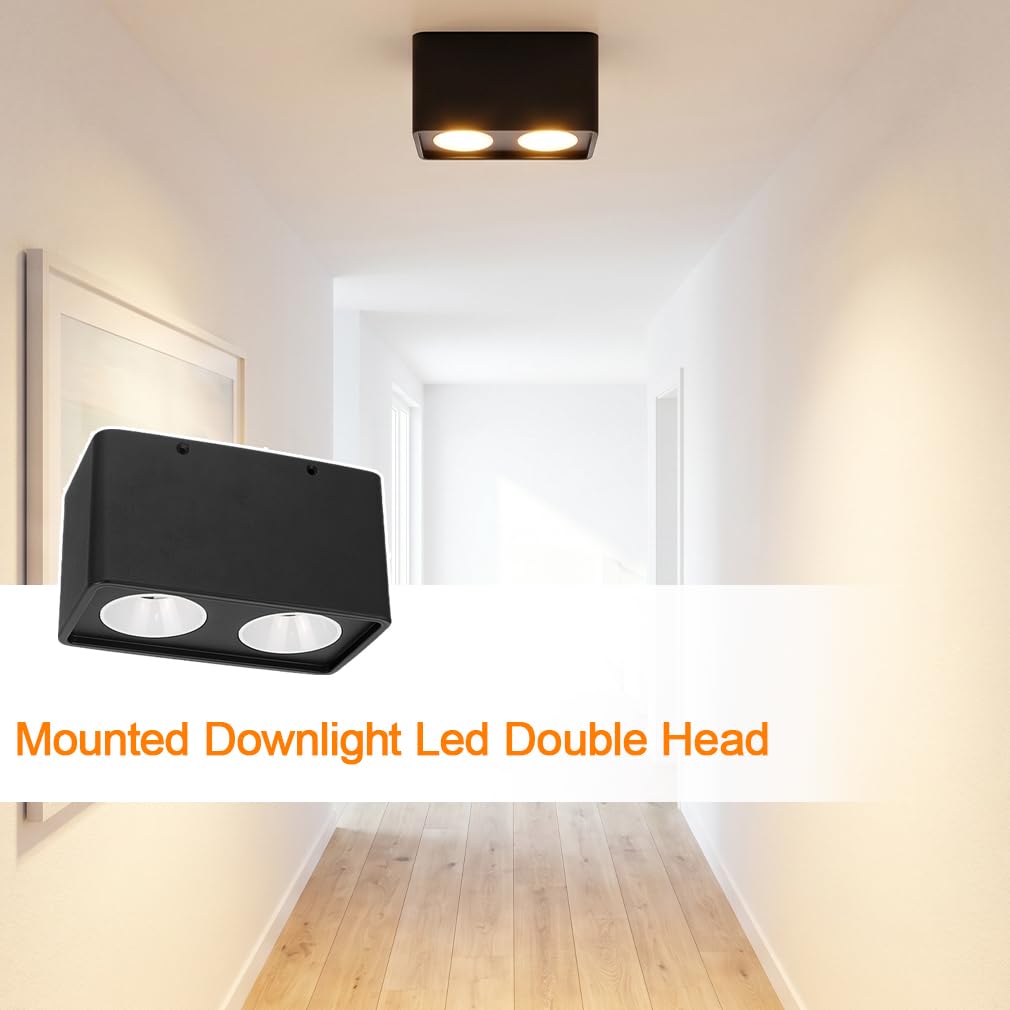 Faretto quadrato da incasso con GU10 Spotlight Cup, fonte di luce dimmerabile con interruttore di selezione, riflettore bianco, illuminazione per camera da letto, soggiorno e corridoio