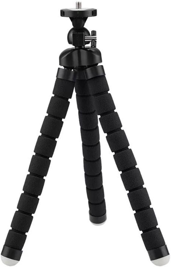 Shapeable Octopus Phone Tripod, Portable and Adjustable Camera Stand Holder with 1/4 Screw and Universal Clamp for iPhone, Android Phone, Sports Camera GoPro (Black)