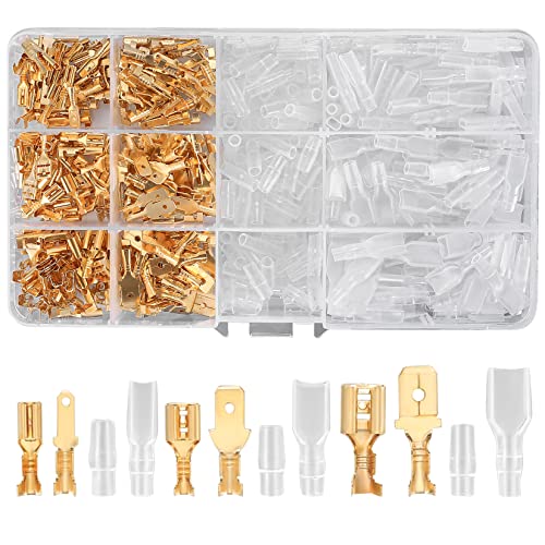 480 Stück Kabelschuhe Set Flachsteckhülsen Flachstecker Quetschverbinder Anschlussklemmen Kits Kabelverbinder Kabelsteckschuhe - 2 8 mm 4 8 mm 6 3 mm