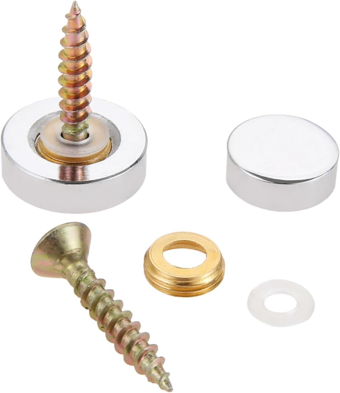 40 Pcs Polished Chrome Decorative Mirror Nails Copper Advertising Sign Screw Cover Fasteners For Furniture Hardware(18mm)