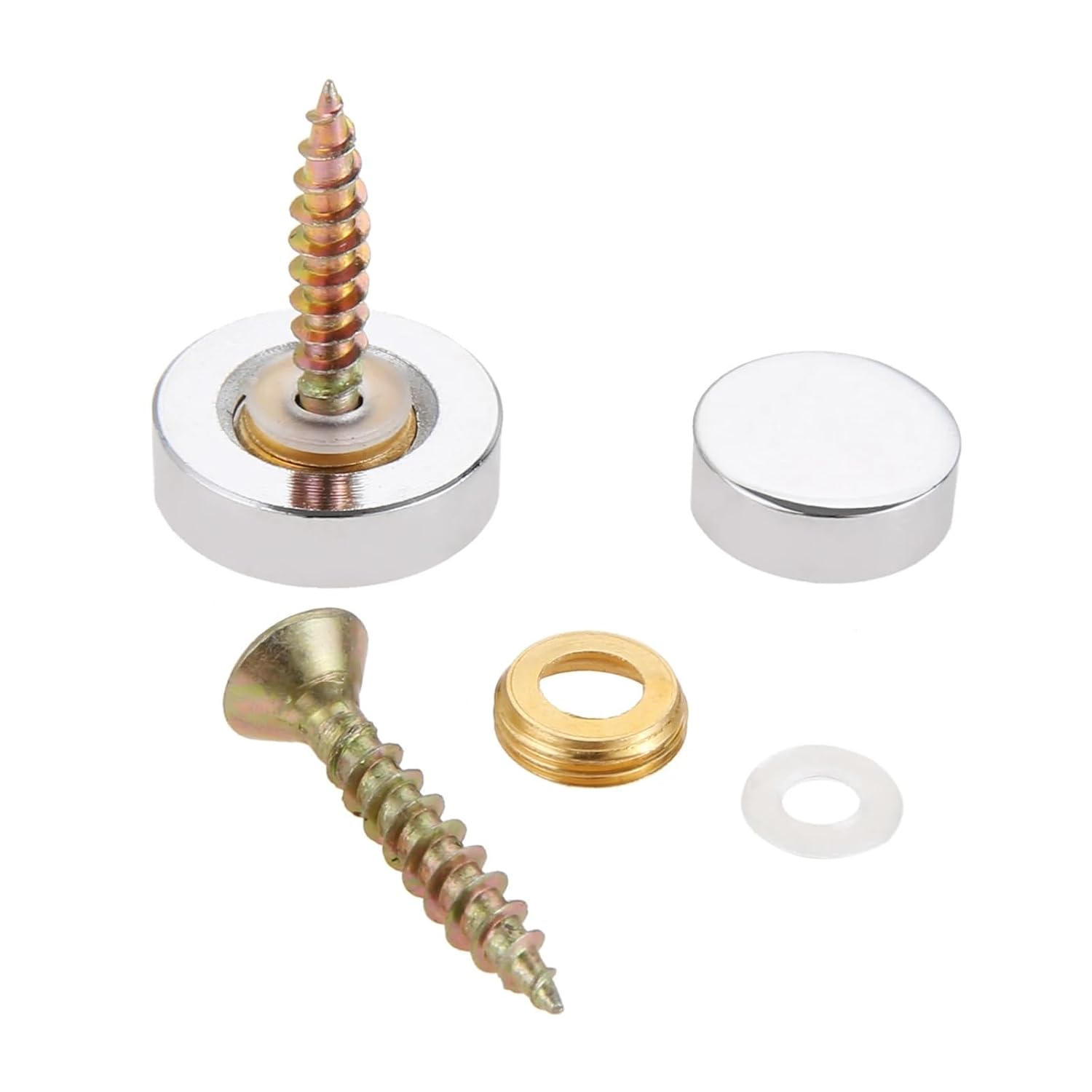 4Pcs Polished Chrome Decorative Mirror Nails Advertising Sign Screw Cover Fasteners for Furniture Hardware(18mm)