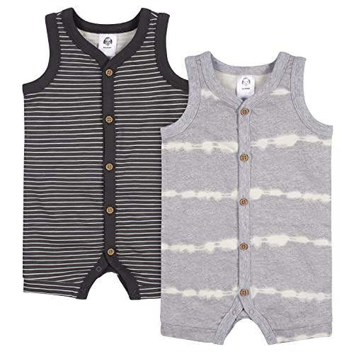 Image of Gerber Baby Boys' 2-Pack Short Leg Romper