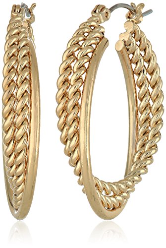 Napier Urban Links Gold-Tone Twist Hoop Earrings