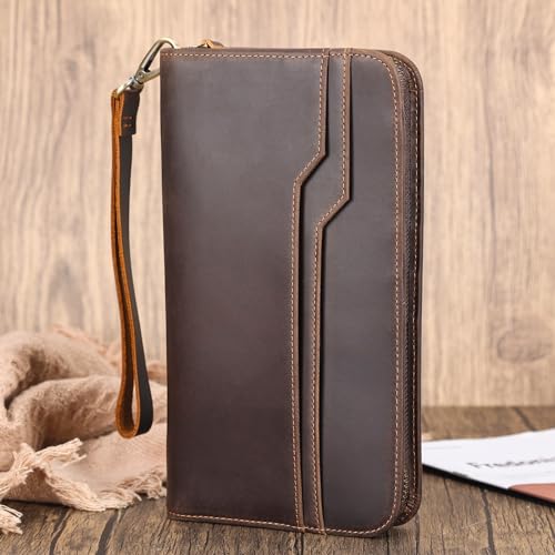 Polare Full Grain Leather Family Travel Passport Wallet and Documents Organizer RFID Blocking Case Holder Fits 6 Passports for Men and Women3