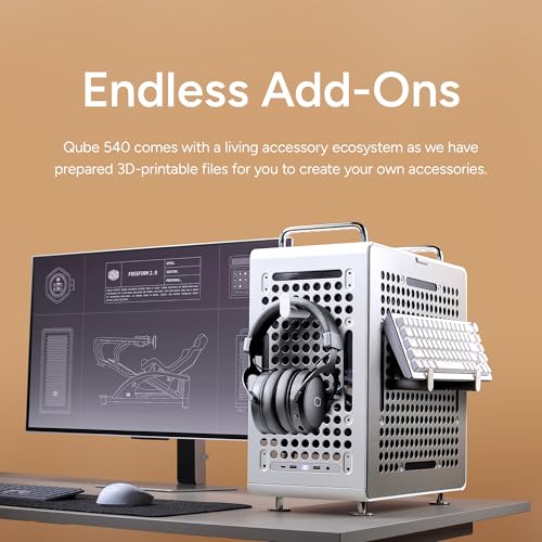 Cooler Master QUBE 540 ATX Mid-Tower PC Case – Highly Customizable Modular Computer Chassis with Movable I/O Panel, Multi-Position PSU Mount, Tempered Glass Panel & Portable Handles – Moonstone - Image 8