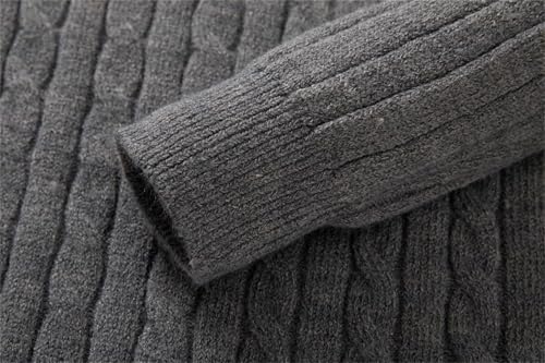 evzosrz Men's Quarter Zip Sweater Casual Slim Fit Knitted Turtleneck Cable Knit Pullover Polo Sweater for Men4