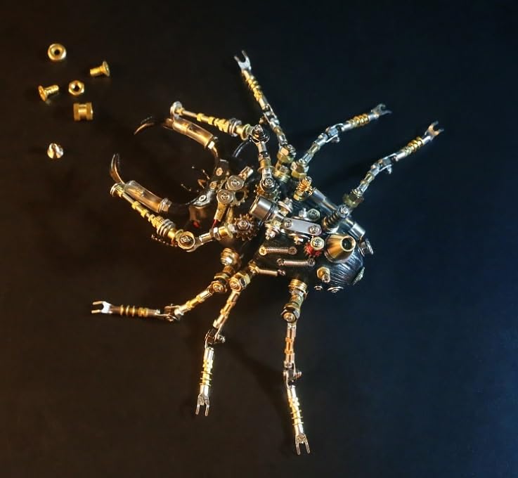 Puzzle metalowe 3D dla dorosłych, zestaw mechaniczny metalowy żuczek, zabawny zestaw do samodzielnego montażu łamigłówka metalowy zestaw, kreatywna dekoracja dla dorosłych prezenty 406 szt.