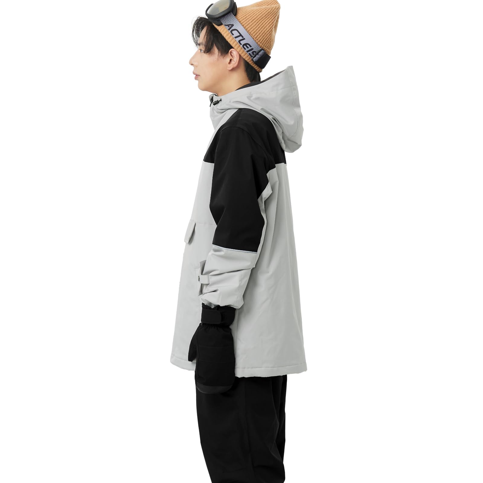 Actleis Chaqueta de snowboard para hombre, impermeable, con capucha, aislada, cálida, abrigo de nieve para invierno