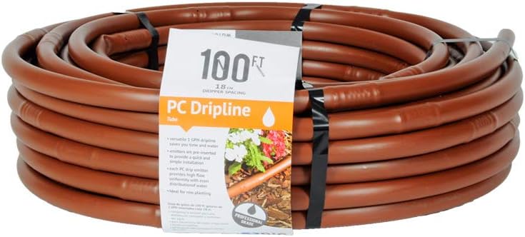 DIG B18100 1/2" Brown PC Irrigation Dripline w/1 GPH in-line every 18", 100', Brown