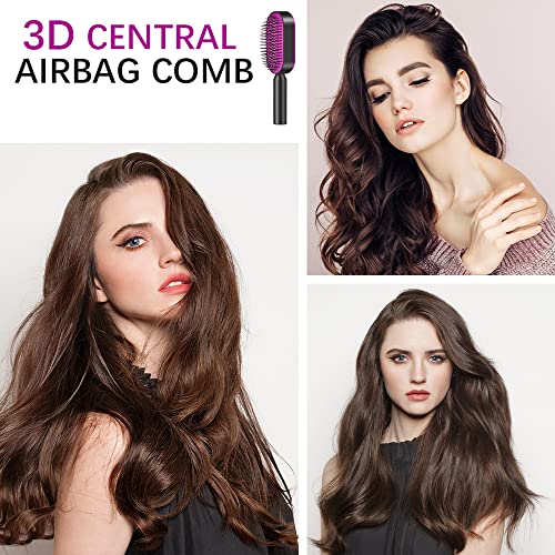 Foto von LUFEIS Selbstreinigende Haarbürste, Haarbürste Ohne Ziepen, Self Cleaning Hair Brush Women, 3D-Luftkissen-Massagebürste, One-key Cleaning Airbag Massage Scalp Comb, für Alle Haartypen Geeignet