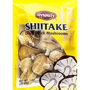Dynasty Shiitake Dried Black Whole Mushrooms, 1 Ounce (Pack of 12)