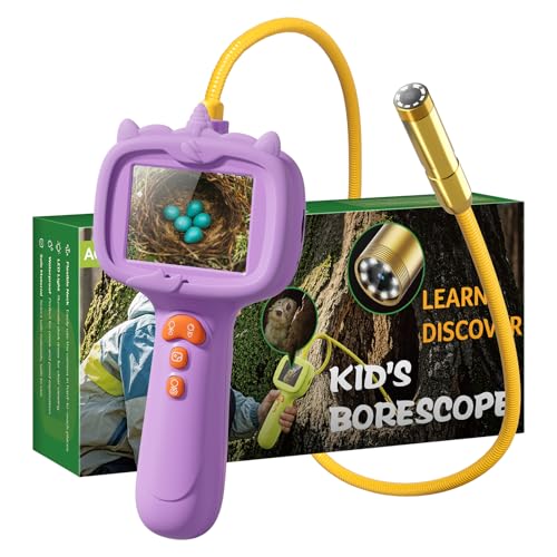 Kids Borescope Toys Camera with Light for 4-10 Years Old Boys Girls Birthday Gift Type-C Rechargeable STEM Science Educational Toy Snake Scope Camera for Outdoor Camping Nature Exploration