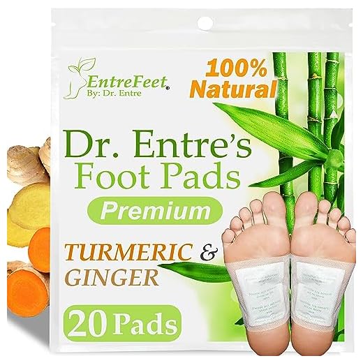 Dr. Entre's Foot Pads: Deep Cleansing Foot Pads to Remove Toxicants, Sleep Better & Relieve Stress | Effective Turmeric & Ginger Foot Pads | Organic Foot Patches | 20 Pack