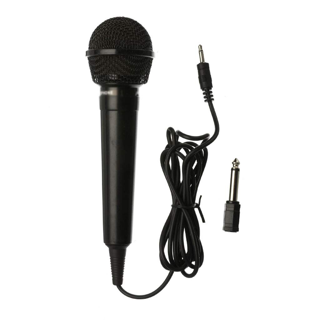 Microphone filaire 3,5 mm universel noir et argent pour karaoké et enregistrement