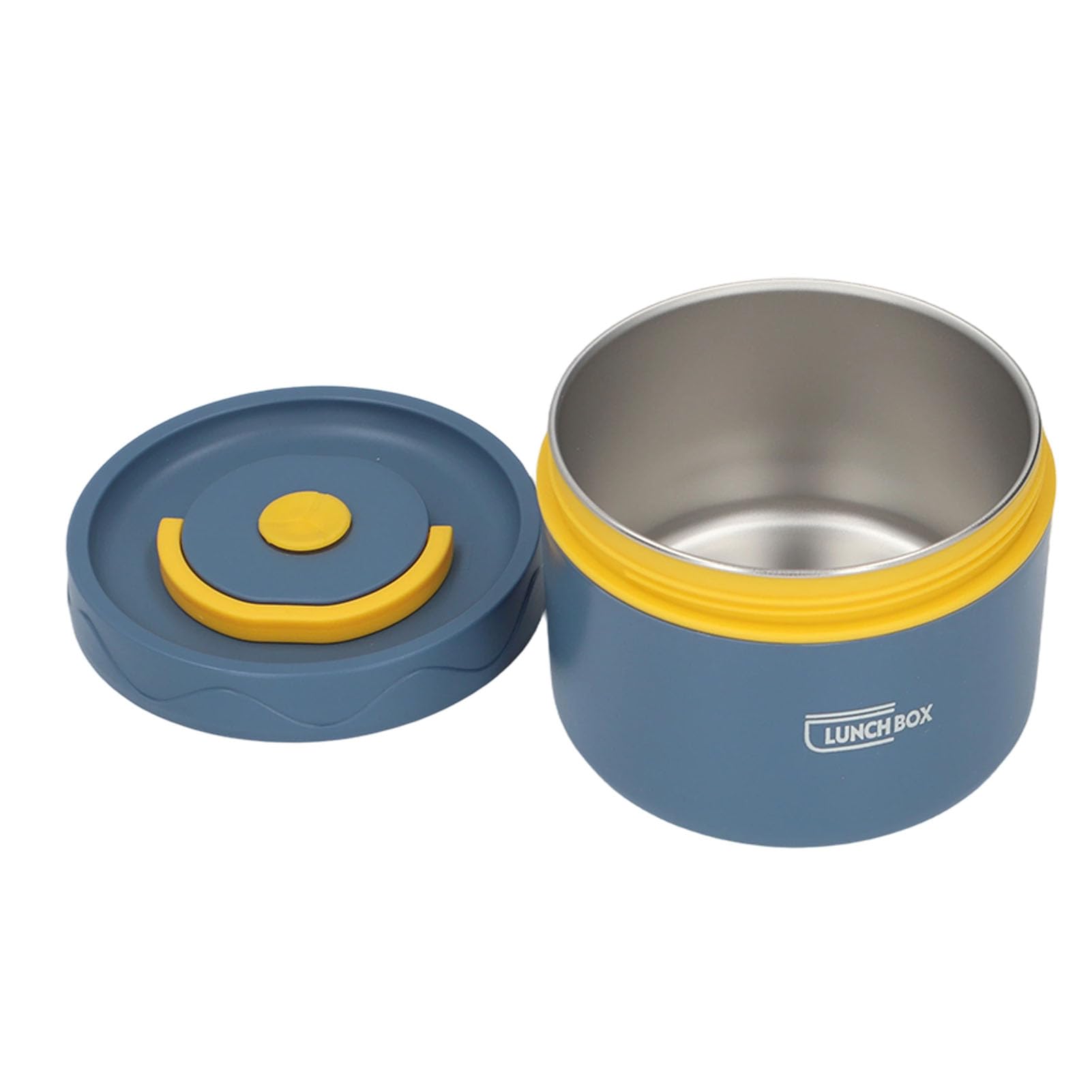 Contenitore per alimenti Lunch Box rotondo in acciaio inossidabile, a prova di perdite, per ufficio, scuola, esterno, durevole, facile da pulire, grande capacità (4 Cassaforte per microonde)