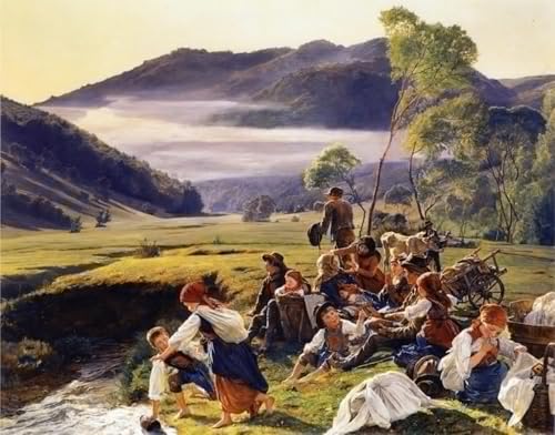 Tableaux peinture sur toile Pèlerins Ferdinand Georg Waldmueller 60x90cm Deco Chambre
