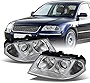 AKKON - For VW Passat Chrome Housing Projector Headlights Halogen Type Driver/Passenger Lamps