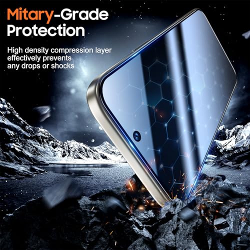 Image of UniqueMe 2 Pack for iPhone 16 Pro Max Privacy Screen Protector - 6.9 inch [20 Anti-Spy] [Bubble-Free] [Military Grade Shatterproof & 9H+ Hardness] Privacy Screen 16 Pro Max Tempered Glass Full Coverage,Easy to install