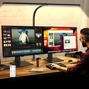 Double Head LED Desk Lamp with Remo...