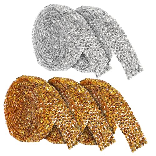 Cintas de gemas de imitación autoadhesivas OSALADI de 5 rollos para vajillas 2