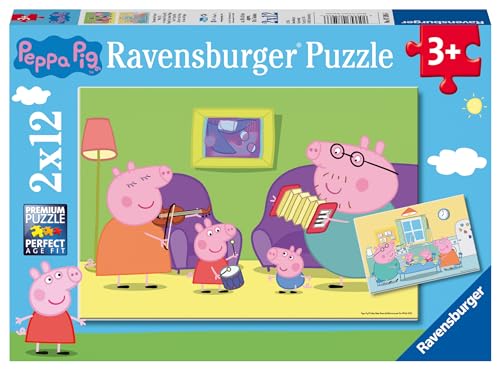 Ravensburger Puzzle Peppa Wutz Zuhause bei Peppa - 2x12 Teile Puzzle ab 3