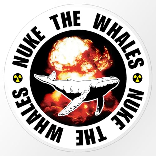 CafePress Nuke The Whales Medium Die Cut Sticker, 5.75' x 5.75' Clear