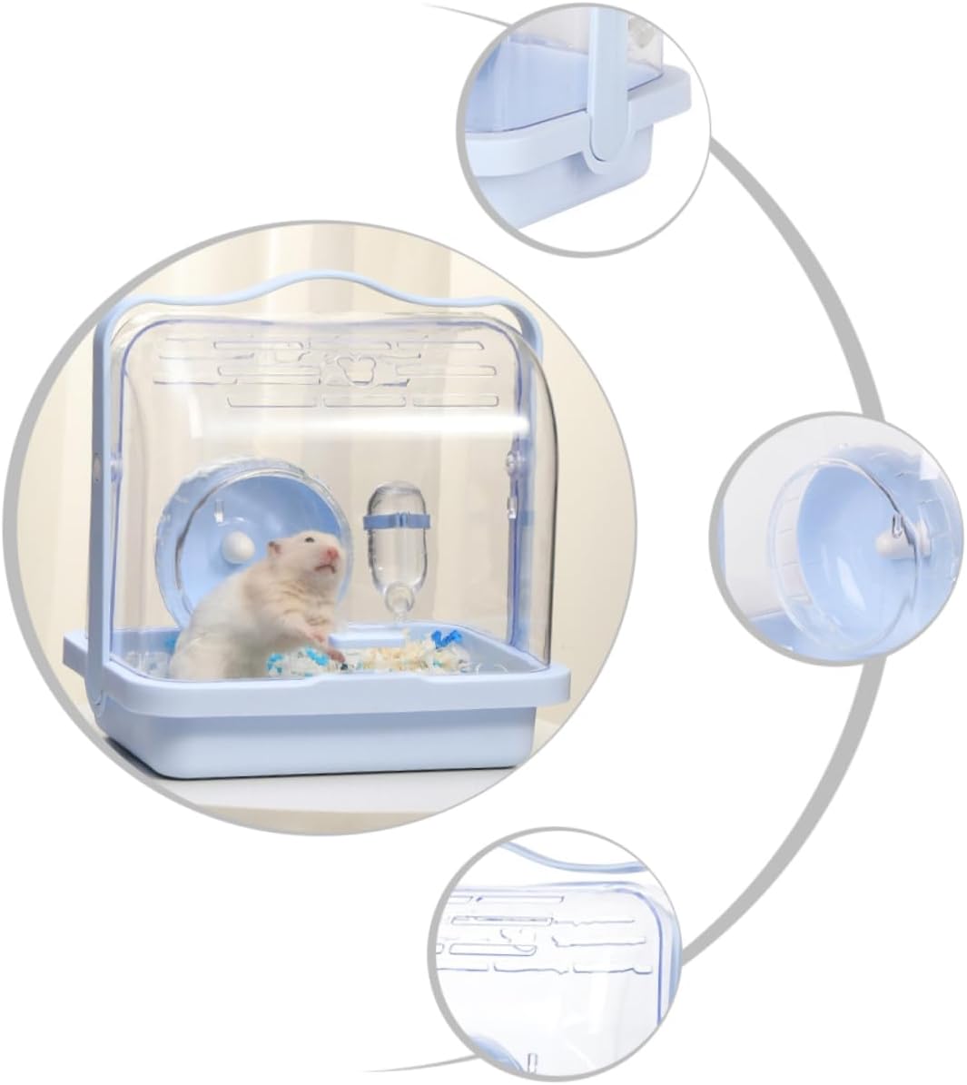 KESYOO Portable Hamster Travel Carrier Hamster Case for Small Animals for Hiking Shopping and Outings and Design for Hamsters