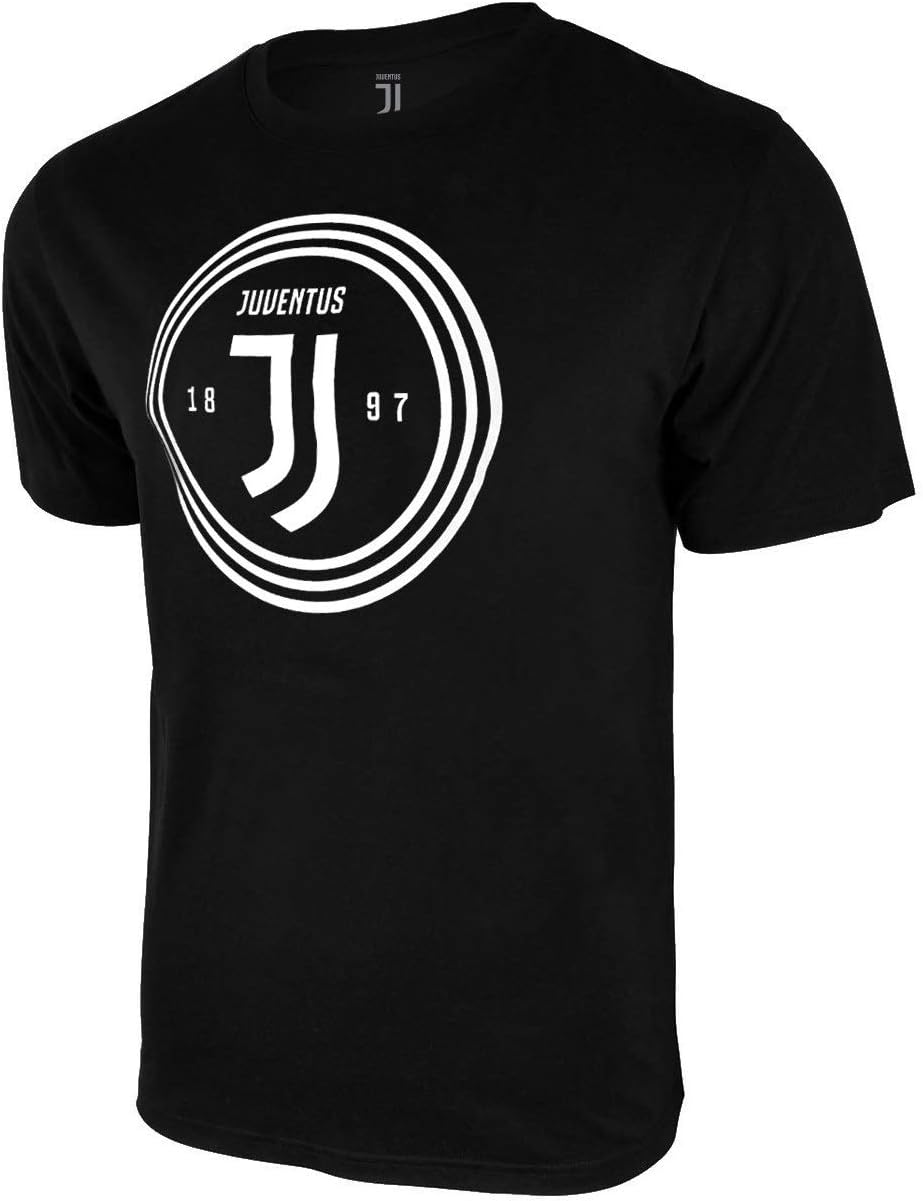 Icon Sports Juventus FC T-Shirt – Official Men’s Adult Cotton Short Sleeve Juve World Soccer Football Club Casual Active Graphic Top Tee JV137CT-K DOM XL