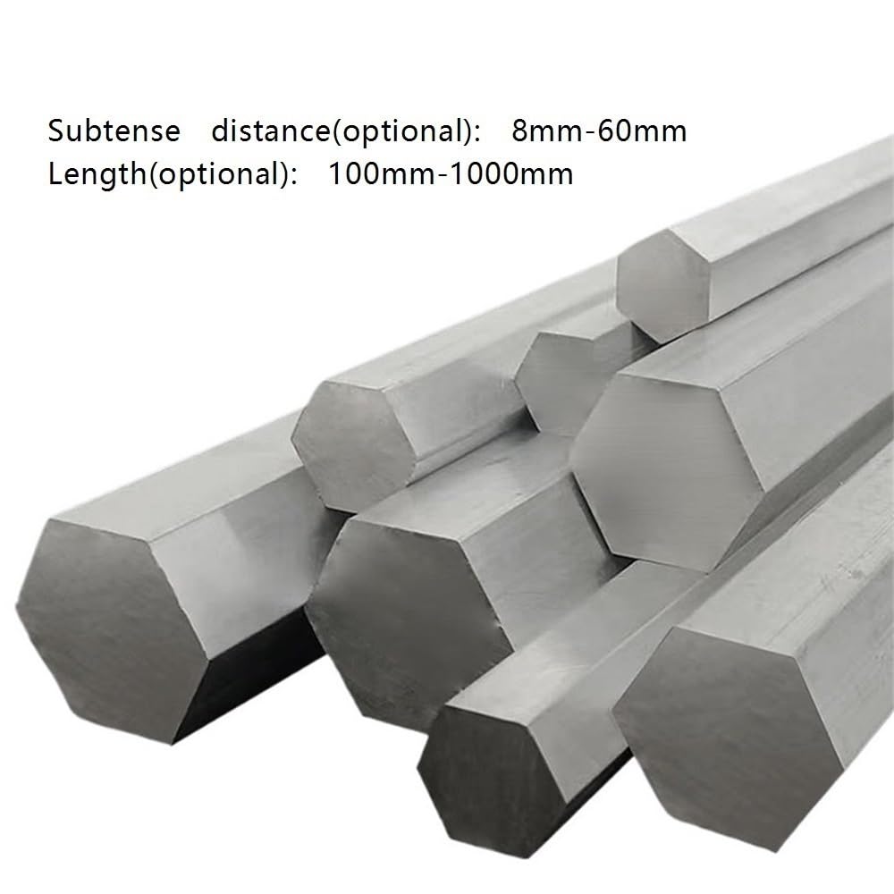 Varilla de aluminio y metal. Varilla hexagonal de aleación aluminio 6061, longitud 100, 200 y 300 mm, soldable for construcción, 1 unidad